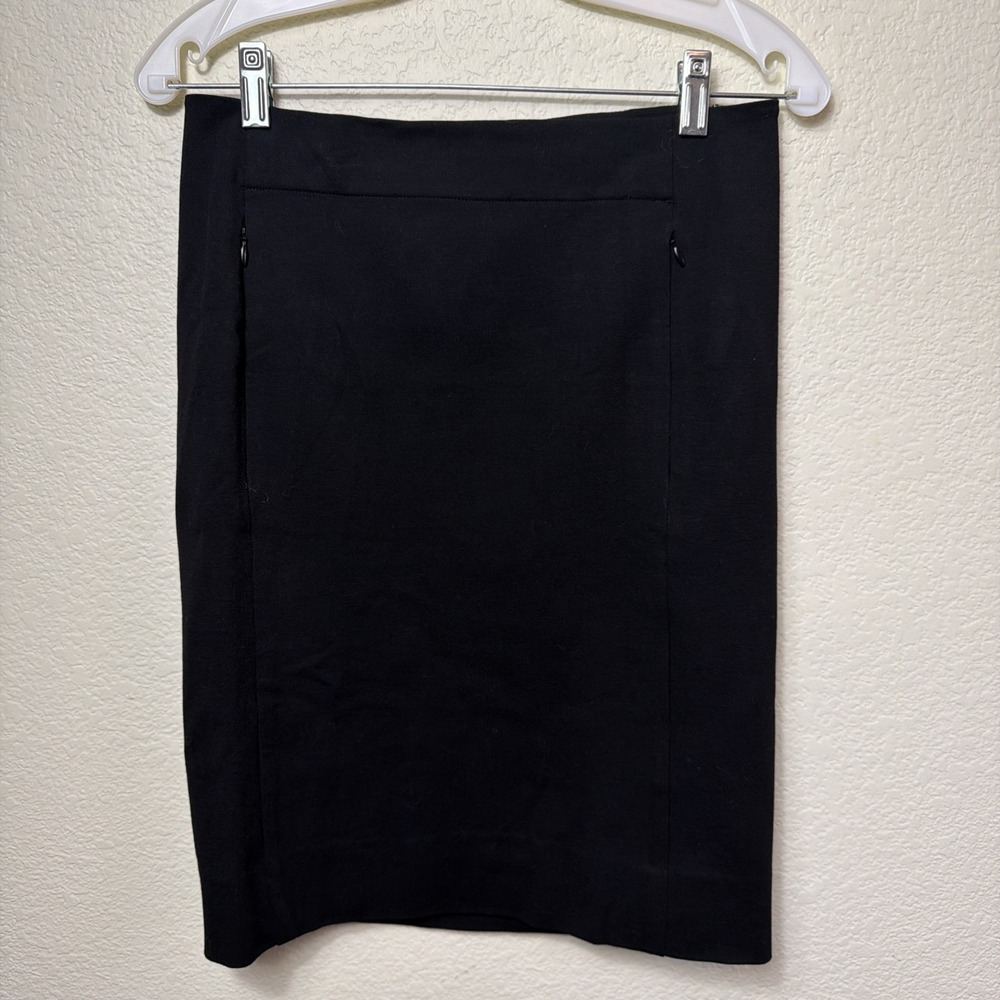 DVF Diane von Furstenberg New Koto Skirt 6 Black Stretch Ponte Jersey Pencil Zip